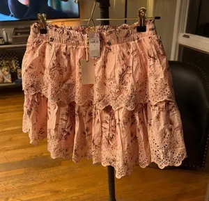 Gap x LoveShackFancy Floral Flippy Skirt in pink multi floral women's M nwt thumbnail 1