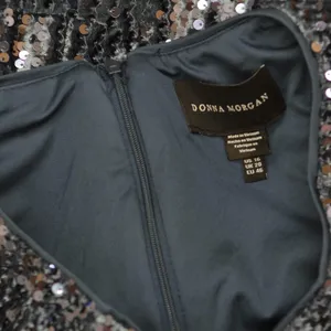 NWT Donna Morgan Holiday Sequin Dress Event Occasion Cocktail Dark Blue Gray 16 thumbnail 11