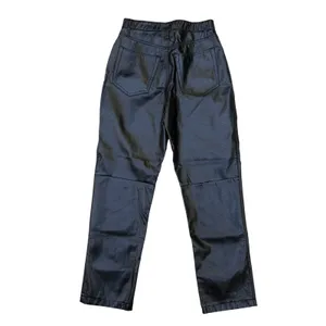 Abercrombie & Fitch 90s Straight Ultra High Rise Pants 28/6s Black Vegan Leather thumbnail 2