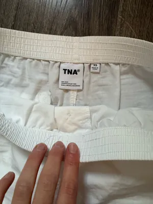 Aritzia TNA Cotton White Boxer Pants thumbnail 4