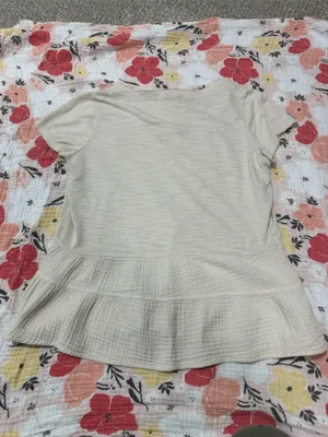 Altar'd State Cream Peplum V-Neck Top thumbnail 2