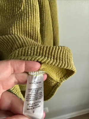 Easel Green Corduroy Shacket Small Oversized Button Front Jacket thumbnail 4