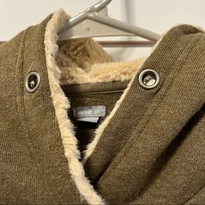 Aerie Olive Green Fuzzy Hoodie Sweatshirt thumbnail 4
