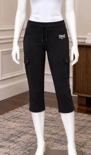 Everlast Womens Capri Leggings Black Wide Waistband Athletic Small thumbnail 1