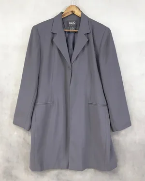 Clio Women Blazer 16 Longline Purple Oversized Career Workwear 90s‎ Minimalist thumbnail 1