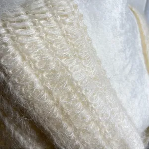 Central Park West Loose Knit Shoulder Wrap Shawl Shrug Mohair Blend Cream Ivory thumbnail 4