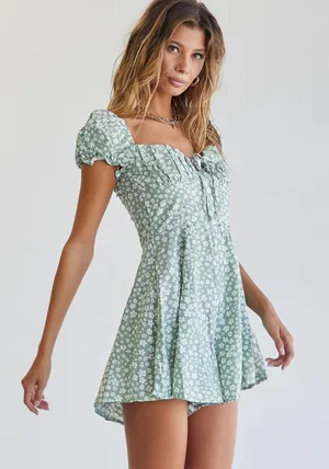 Princess Polly Finley Romper in Green Size 4 thumbnail 1
