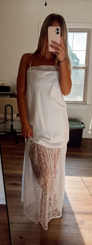HYPEACH White Silk Slip Dress thumbnail 1