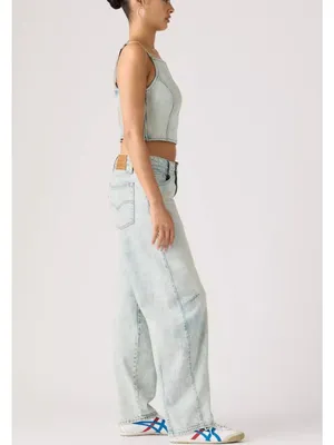 New Levi's Premium 30x32 Baggy Dad Barrel Women's Jeans Cielito Lindo Acid Light thumbnail 4