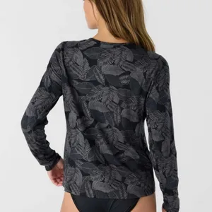 Hang Ten Black & Gray Palm Leaf Sunray Long Sleeve Sun Tee Size Medium thumbnail 6