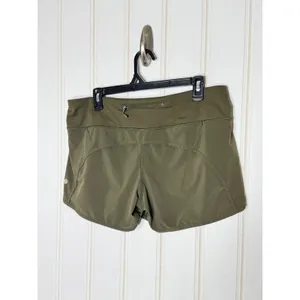 Lululemon Run Times Short 4-way Stretch 4" Dark Olive Green Size 10 thumbnail 5