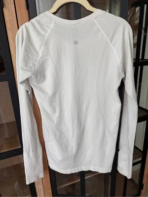 Lululemon Swiftly Tech Long Sleeve Shirt 2.0 tee Tempo Stripe White Chrome thumbnail 4