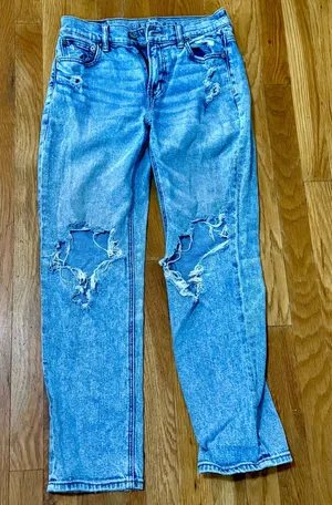 American Eagle Super High-Rise Ankle Straight Jeans, Size 4 thumbnail 1