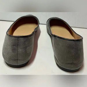 R2 Faux Suede Gray Cap Toe Flats with Silver Glitter Accents Size 9 thumbnail 5
