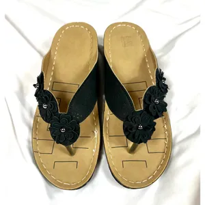 Lightweight Low Wedge Thong Sandals Black 10 thumbnail 8