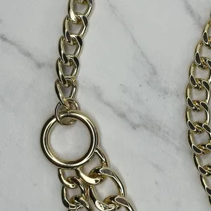 Chunky Draped Gold Tone Chain Link Belt Adjustable Y2K One Size OS ✨ thumbnail 6