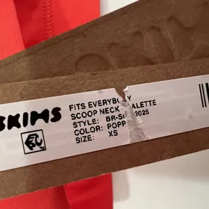 Skims Fits Everybody Scoop Neck Bralette Women’s‎ Size XS Poppy Red thumbnail 5