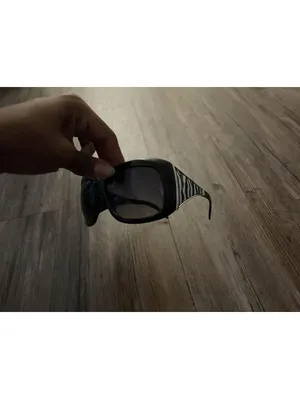 Y2K Zebra Print Black Oversized Sunglasses Purple Lenses thumbnail 2