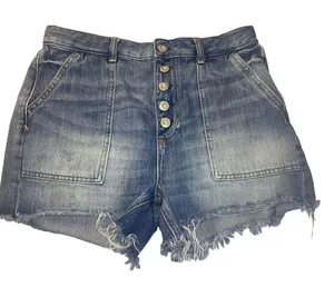 We the‎ Free button up high rise distressed hem shorts size 29 thumbnail 1