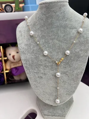 Gold Plated Pearl Necklace thumbnail 3