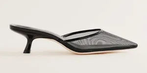 Reformation Wilda Kitten Heel size 11 Black Mesh sold out! thumbnail 7