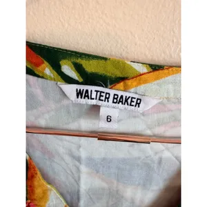 Walter Baker Dress‎ Womens 6 Multicolor Tropical Palm Print Ruffle Mini W71469 thumbnail 4