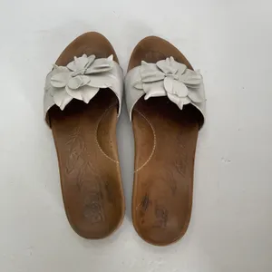 Born Sandals Roca‎ Off White Leather Slide Comfort Slip On Floral Women's 8 Boho thumbnail 5