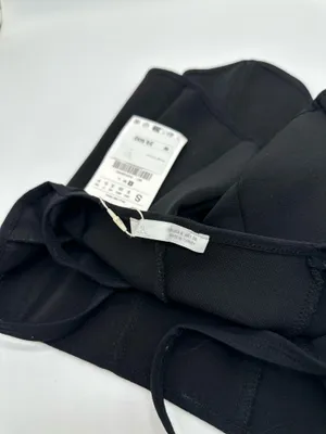 ZARA NWT Black Corset Tank Top Size Small | Square Neck Stretch Bustier Cami thumbnail 9