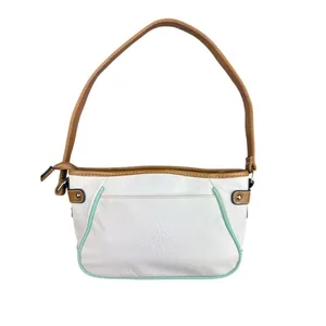 Rosetti Shoulder Bag White Tan Mint Green Vegan Leather Multi Pocket Purse thumbnail 9