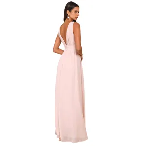 Lulus Heavenly Hues Blush Pink Chiffon Pleated Maxi Dress size X-Large NWT thumbnail 2