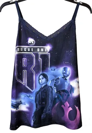 Star Wars‎ Rogue One Lace Trim Cami Tank Top Purple Medium thumbnail 1