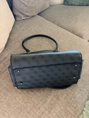 Guess Black Logo Satchel with Flower Charm thumbnail 3