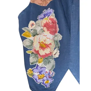 Vintage Patchwork Floral Cropped‎ Vest Women's PETITE Medium Beaded Western 80s thumbnail 2