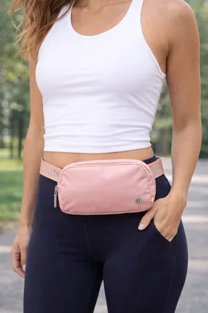 NWT Lululemon Everywhere Belt Bag 1L Pink Mist Silver Logo thumbnail 1