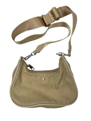 Peta & Jain Paloma Beige Cappuccino Nylon Crossbody Strap Hobo Bag Handbag OS thumbnail 1