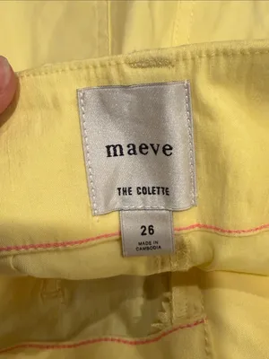 Maeve Colette Two-Tone Yellow and White‎ Cropped daisy Wide-Leg Pants 26 thumbnail 5