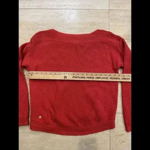 Lauren Ralph Lauren Women's Red Cable‎ Knit Sleeves Cotton Sweater Size XL thumbnail 3