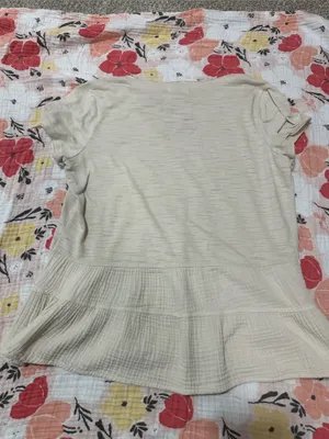 Altar'd State Cream Peplum V-Neck Top thumbnail 5