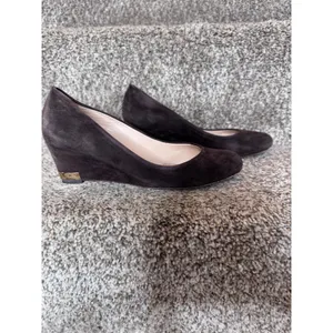 TORY BURCH Astoria Brown Suede Wedge Heels Size‎ 6.5 Leather Soles thumbnail 4