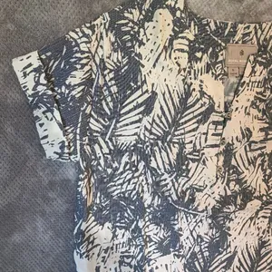 Royal Robbins Small Blue Ivory Tropical Print Shift Dress Short Sleeve Pockets # thumbnail 3