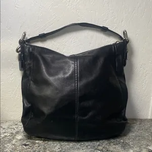 Y2K Authentic Coach Black Leather Chelsea Hobo Shoulder Bag Classic Chic thumbnail 2