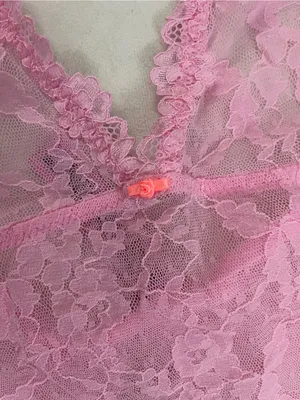 SKIMS Stretch Lace Halter Slip Chemise Dress Cotton Candy Pink Size XS thumbnail 9
