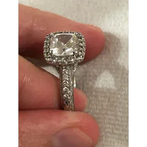 Ring band 925 sterling silver unique rare size 9 6.25g missing stone scrap thumbnail 3