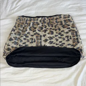 SHEIN Tan Sequin‎ Pencil Mini Skirt Night Out Size Small thumbnail 4