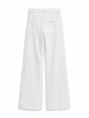 FRAME Denim Women’s 24 White High Rise Wide Leg Flare Jeans Made USA Barneys thumbnail 3