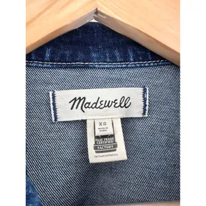 Madewell Denim Vest Dark Wash Button Front Jean XS Western Festival Concert thumbnail 3
