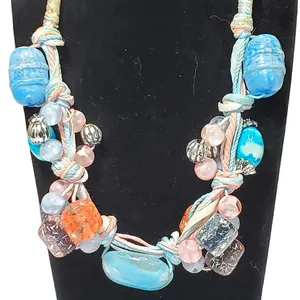 Handmade Beaded Necklace 18" Chunky Retro thumbnail 2