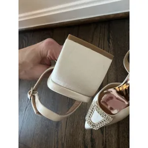 Badgley Mischka Womens Emmie Slingback Evening Pump Block Heel Ivory Satin 8 EUC thumbnail 13