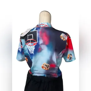 NWT Jordan Printed Mock Neck Crop Top X-Large, WHITE thumbnail 8