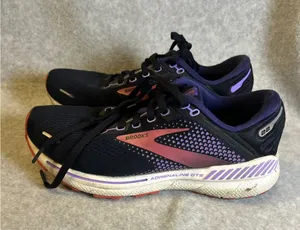 Brooks Adrenaline GTS 22 Womens Running Shoes Black Purple Coral Pink Sneakers‎ thumbnail 1